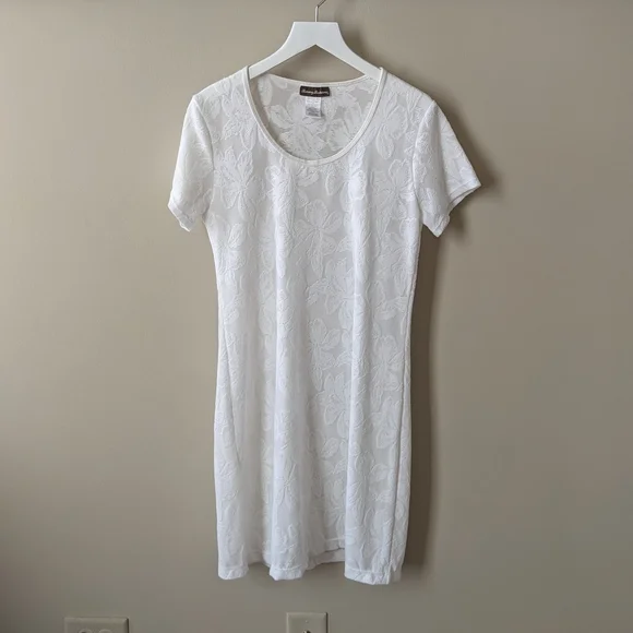 Tommy Bahama White Floral Semi-Sheer Swim Coverup Dress - Picture 2 of 6